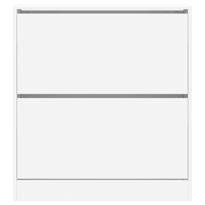Schoenenkast 80X2X87,5 Cm Bewerkt Hout Wit 80 x 21 x 87.5 cm