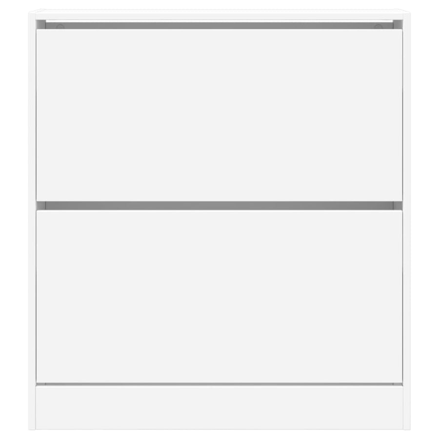 Schoenenkast 80X2X87,5 Cm Bewerkt Hout Wit 80 x 21 x 87.5 cm