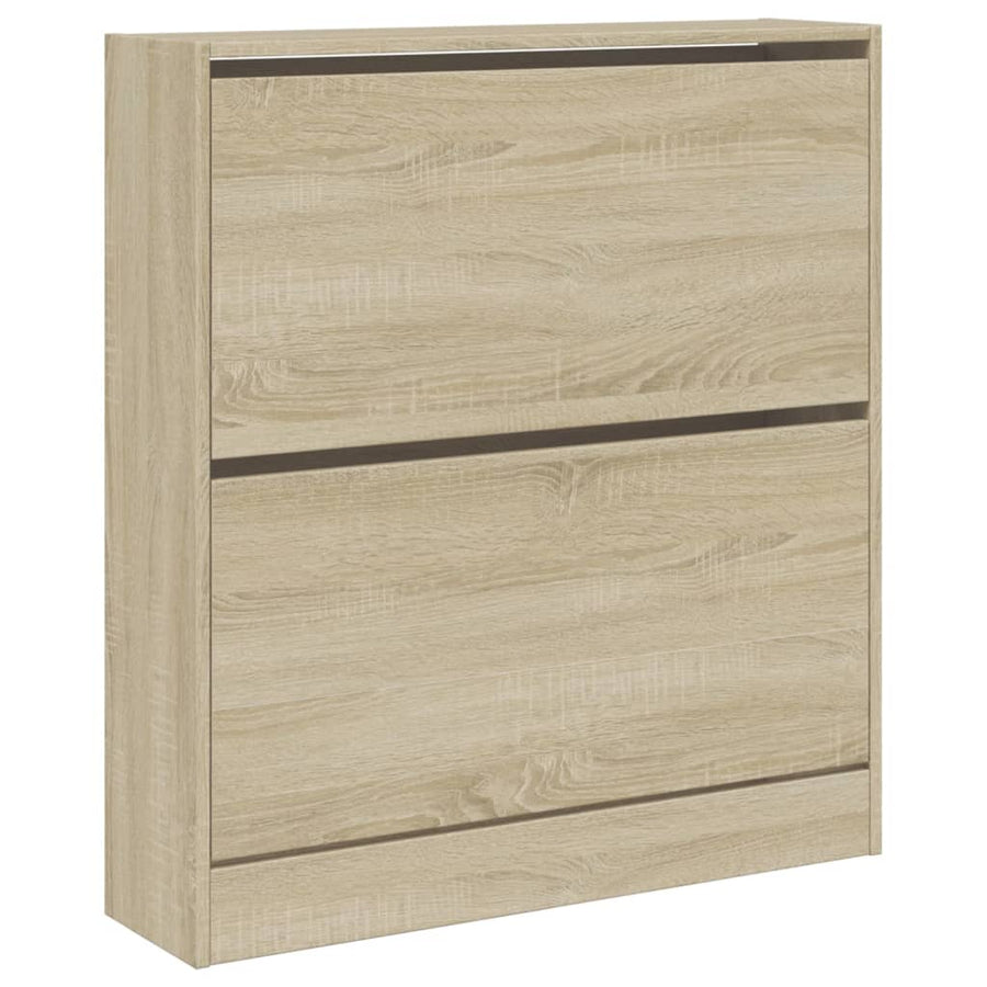 Schoenenkast 80X2X87,5 Cm Bewerkt Hout Kleurig Sonoma Eiken 80 x 21 x 87.5 cm