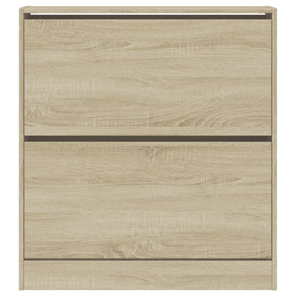 Schoenenkast 80X2X87,5 Cm Bewerkt Hout Kleurig Sonoma Eiken 80 x 21 x 87.5 cm