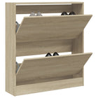 Schoenenkast 80X2X87,5 Cm Bewerkt Hout Kleurig Sonoma Eiken 80 x 21 x 87.5 cm