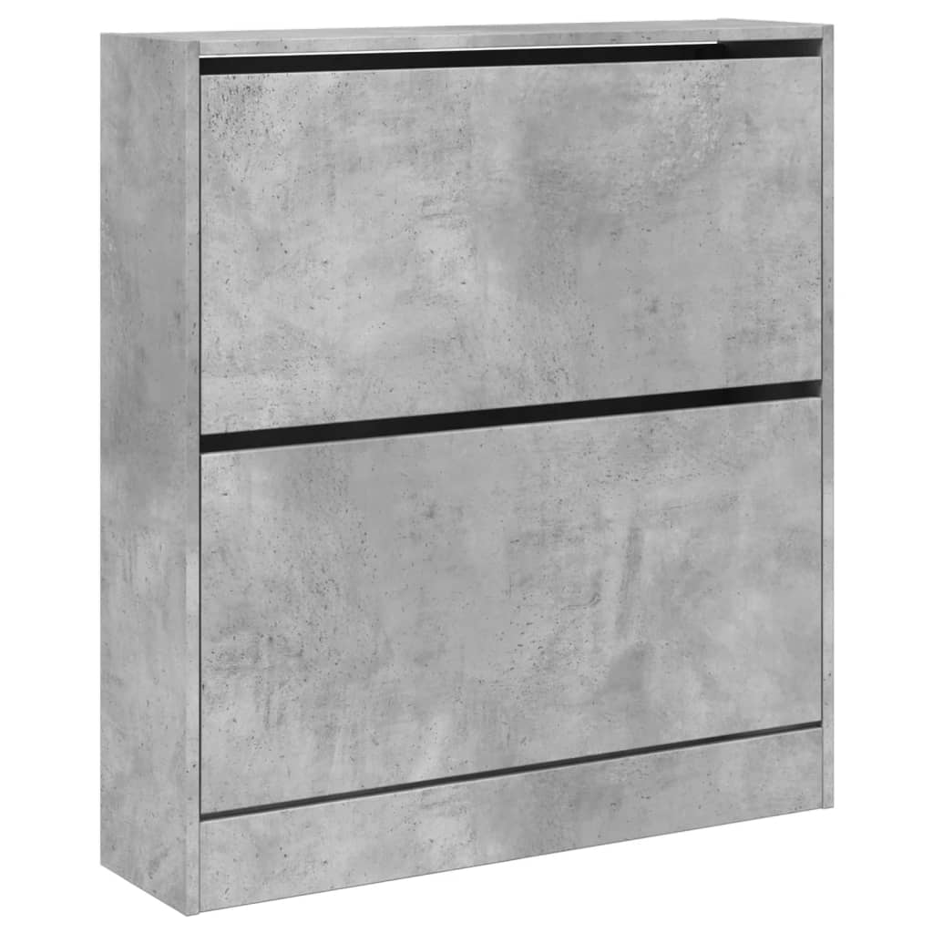 Schoenenkast 80X2X87,5 Cm Bewerkt Hout Betongrijs 80 x 21 x 87.5 cm