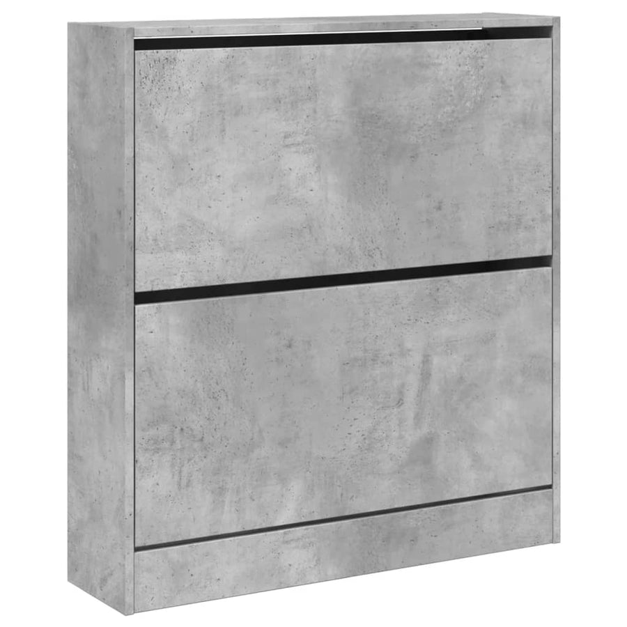 Schoenenkast 80X2X87,5 Cm Bewerkt Hout Betongrijs 80 x 21 x 87.5 cm