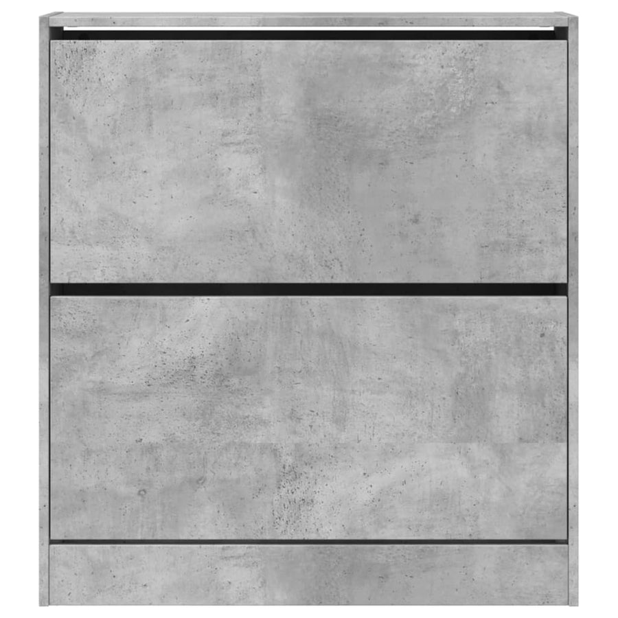 Schoenenkast 80X2X87,5 Cm Bewerkt Hout Betongrijs 80 x 21 x 87.5 cm