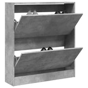 Schoenenkast 80x21x87,5 cm betongrijs bewerkt hout