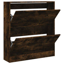 Schoenenkast 80X2X87,5 Cm Bewerkt Hout Kleurig Gerookt Eiken 80 x 21 x 87.5 cm
