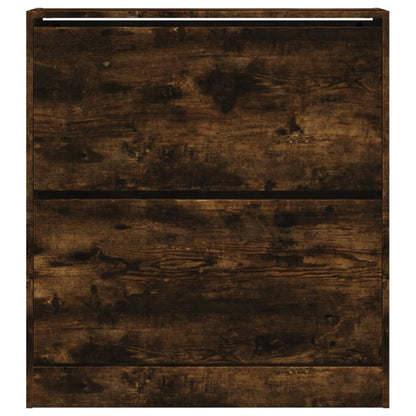 Schoenenkast 80X2X87,5 Cm Bewerkt Hout Kleurig Gerookt Eiken 80 x 21 x 87.5 cm
