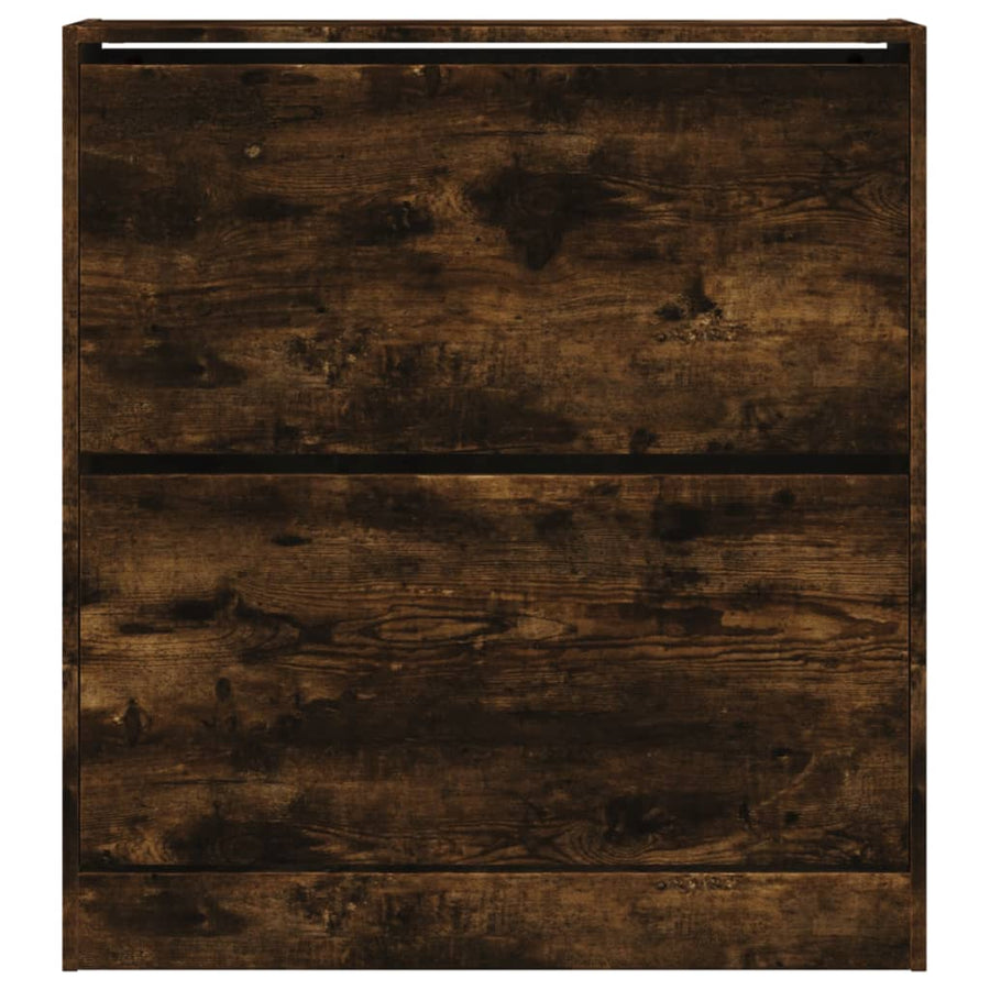 Schoenenkast 80X2X87,5 Cm Bewerkt Hout Kleurig Gerookt Eiken 80 x 21 x 87.5 cm