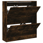 Schoenenkast 80x21x87,5 cm bewerkt hout gerookt eiken
