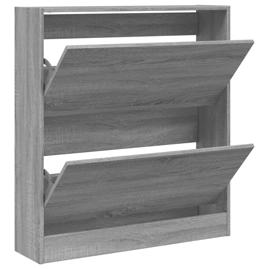 Schoenenkast 80X2X87,5 Cm Bewerkt Hout Eikenkleur Grijs Sonoma 80 x 21 x 87.5 cm