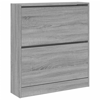 Schoenenkast 80X2X87,5 Cm Bewerkt Hout Eikenkleur Grijs Sonoma 80 x 21 x 87.5 cm