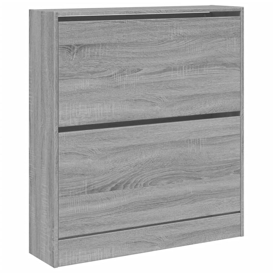 Schoenenkast 80X2X87,5 Cm Bewerkt Hout Eikenkleur Grijs Sonoma 80 x 21 x 87.5 cm