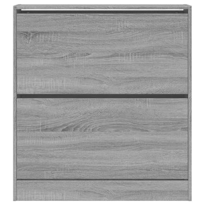 Schoenenkast 80X2X87,5 Cm Bewerkt Hout Eikenkleur Grijs Sonoma 80 x 21 x 87.5 cm