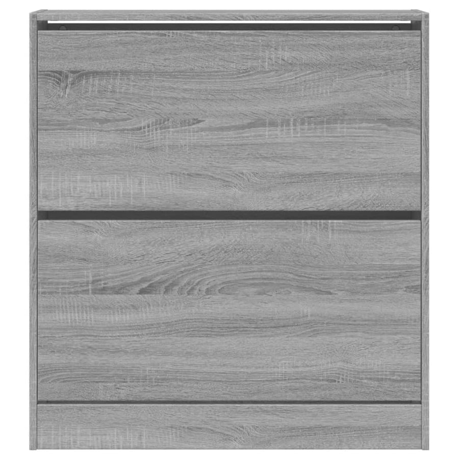 Schoenenkast 80X2X87,5 Cm Bewerkt Hout Eikenkleur Grijs Sonoma 80 x 21 x 87.5 cm