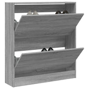 Schoenenkast 80x21x87,5 cm bewerkt hout grijs