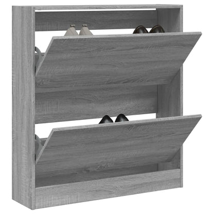 Schoenenkast 80X2X87,5 Cm Bewerkt Hout Eikenkleur Grijs Sonoma 80 x 21 x 87.5 cm