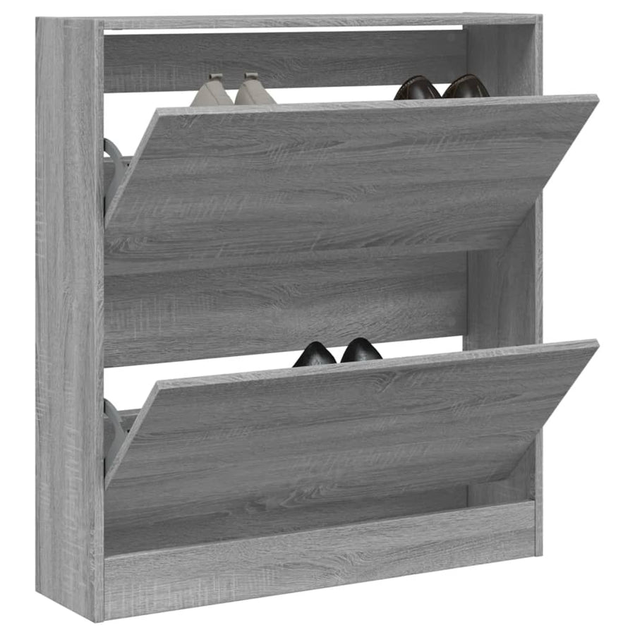 Schoenenkast 80X2X87,5 Cm Bewerkt Hout Eikenkleur Grijs Sonoma 80 x 21 x 87.5 cm