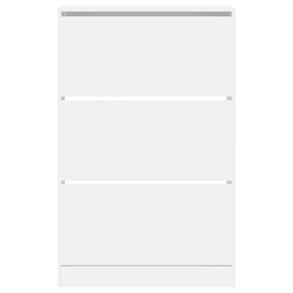 Schoenenkast 80X2X25,5 Cm Bewerkt Hout Wit 80 x 21 x 125.5 cm