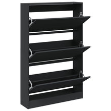 Schoenenkast 80X21X125,5 Cm Bewerkt Hout Zwart 80 x 21 x 125.5 cm