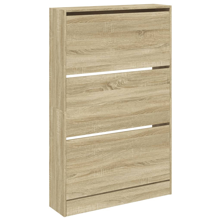 Schoenenkast 80X2X25,5 Cm Bewerkt Hout Kleurig Sonoma Eiken 80 x 21 x 125.5 cm
