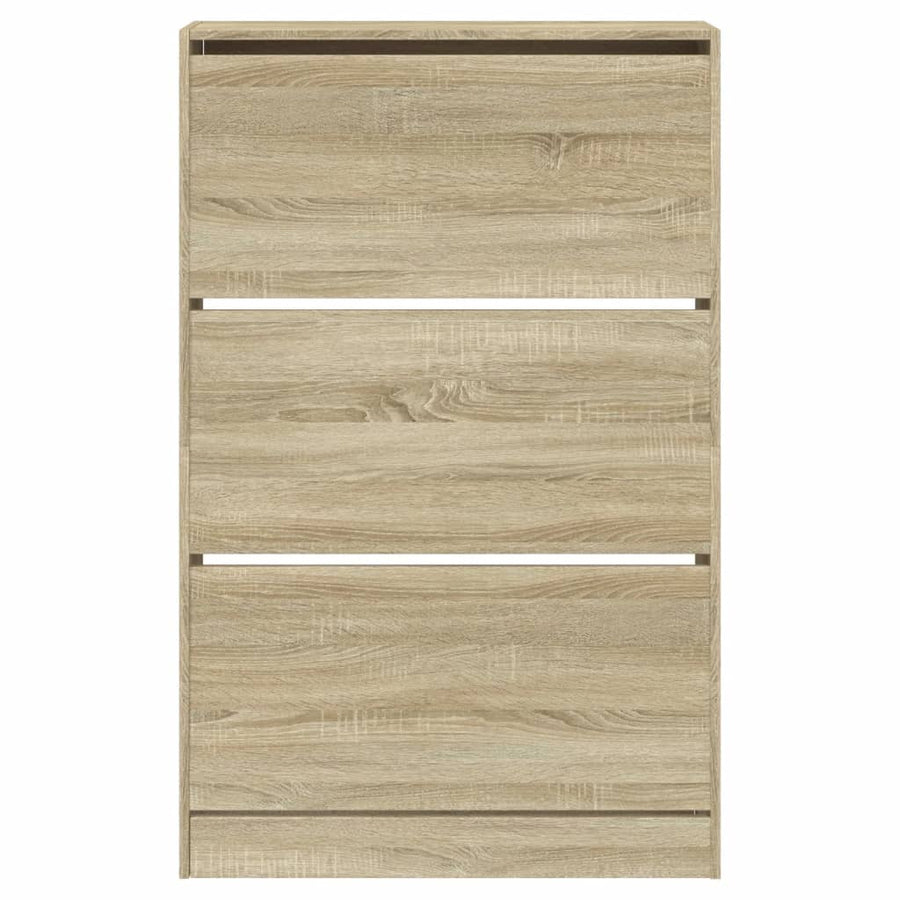 Schoenenkast 80X2X25,5 Cm Bewerkt Hout Kleurig Sonoma Eiken 80 x 21 x 125.5 cm