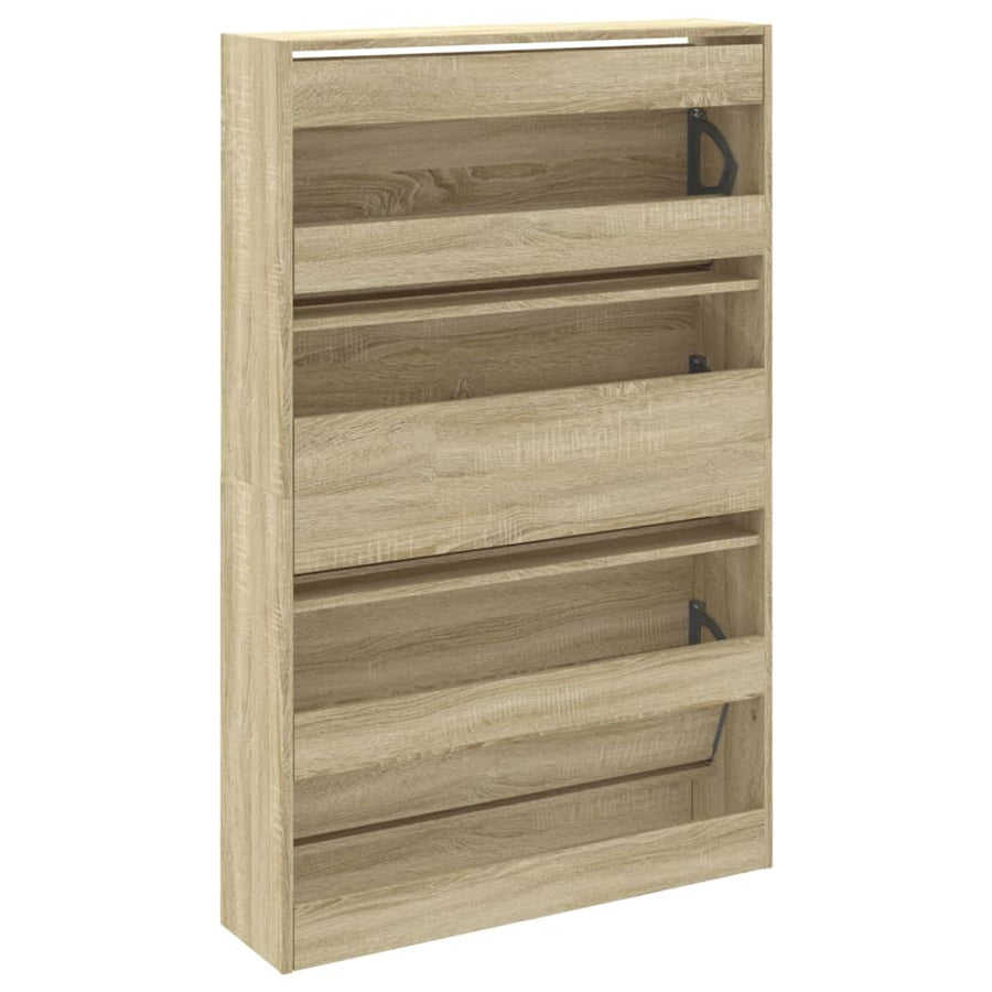 Schoenenkast 80X2X25,5 Cm Bewerkt Hout Kleurig Sonoma Eiken 80 x 21 x 125.5 cm