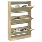 Schoenenkast 80x21x125,5 cm bewerkt hout sonoma eiken