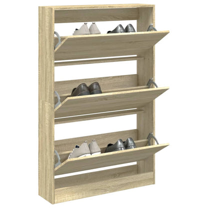 Schoenenkast 80X2X25,5 Cm Bewerkt Hout Kleurig Sonoma Eiken 80 x 21 x 125.5 cm