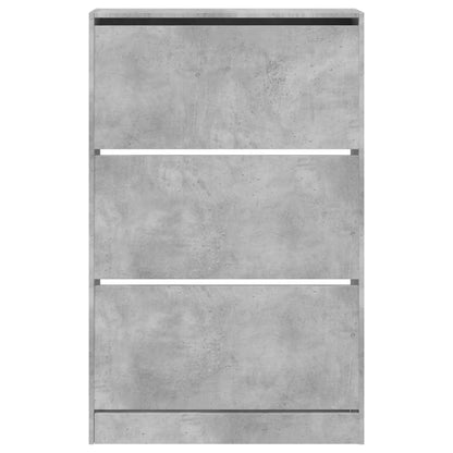 Schoenenkast 80X2X25,5 Cm Bewerkt Hout Betongrijs 80 x 21 x 125.5 cm