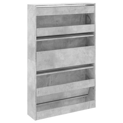 Schoenenkast 80X2X25,5 Cm Bewerkt Hout Betongrijs 80 x 21 x 125.5 cm
