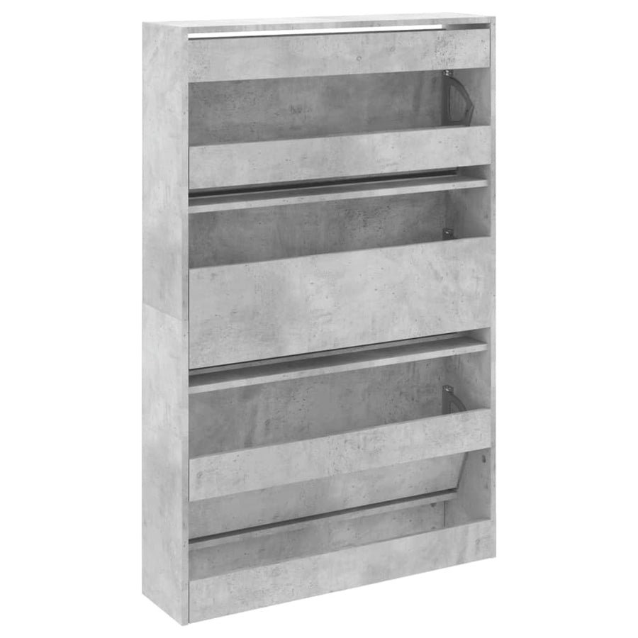Schoenenkast 80X2X25,5 Cm Bewerkt Hout Betongrijs 80 x 21 x 125.5 cm