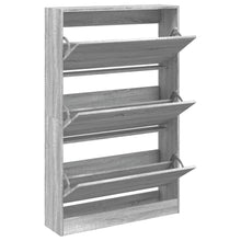 Schoenenkast 80X2X25,5 Cm Bewerkt Hout Eiken Grijs Sonoma 80 x 21 x 125.5 cm