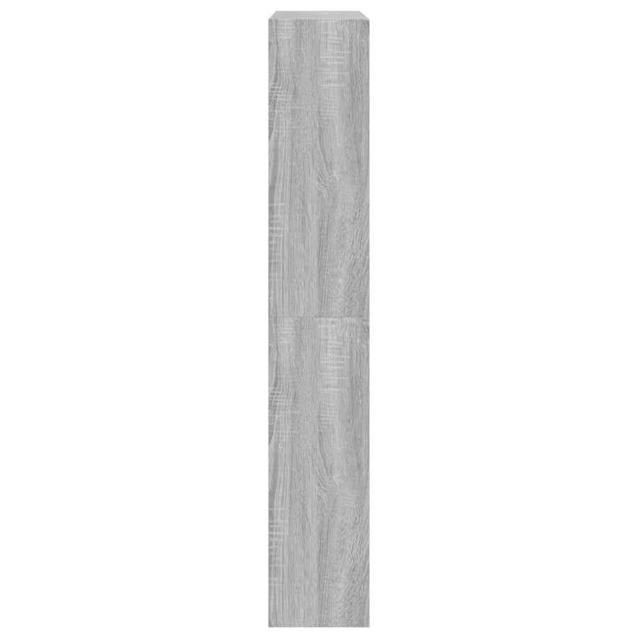 Schoenenkast 80X2X25,5 Cm Bewerkt Hout Eiken Grijs Sonoma 80 x 21 x 125.5 cm