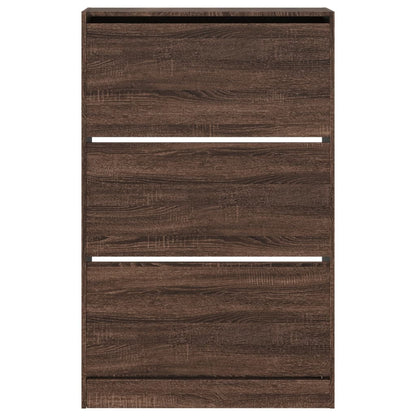 Schoenenkast 80X21X125,5 Cm Bewerkt Hout Bruin Eikenkleur 80 x 21 x 125.5 cm