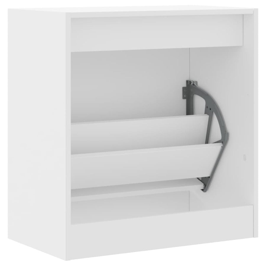 Schoenenkast 60X34X63,5 Cm Bewerkt Hout Wit 60 x 34 x 63.5 cm