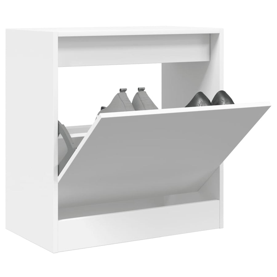 Schoenenkast 60X34X63,5 Cm Bewerkt Hout Wit 60 x 34 x 63.5 cm