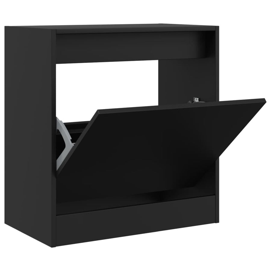 Schoenenkast 60X34X63,5 Cm Bewerkt Hout Zwart 60 x 34 x 63.5 cm