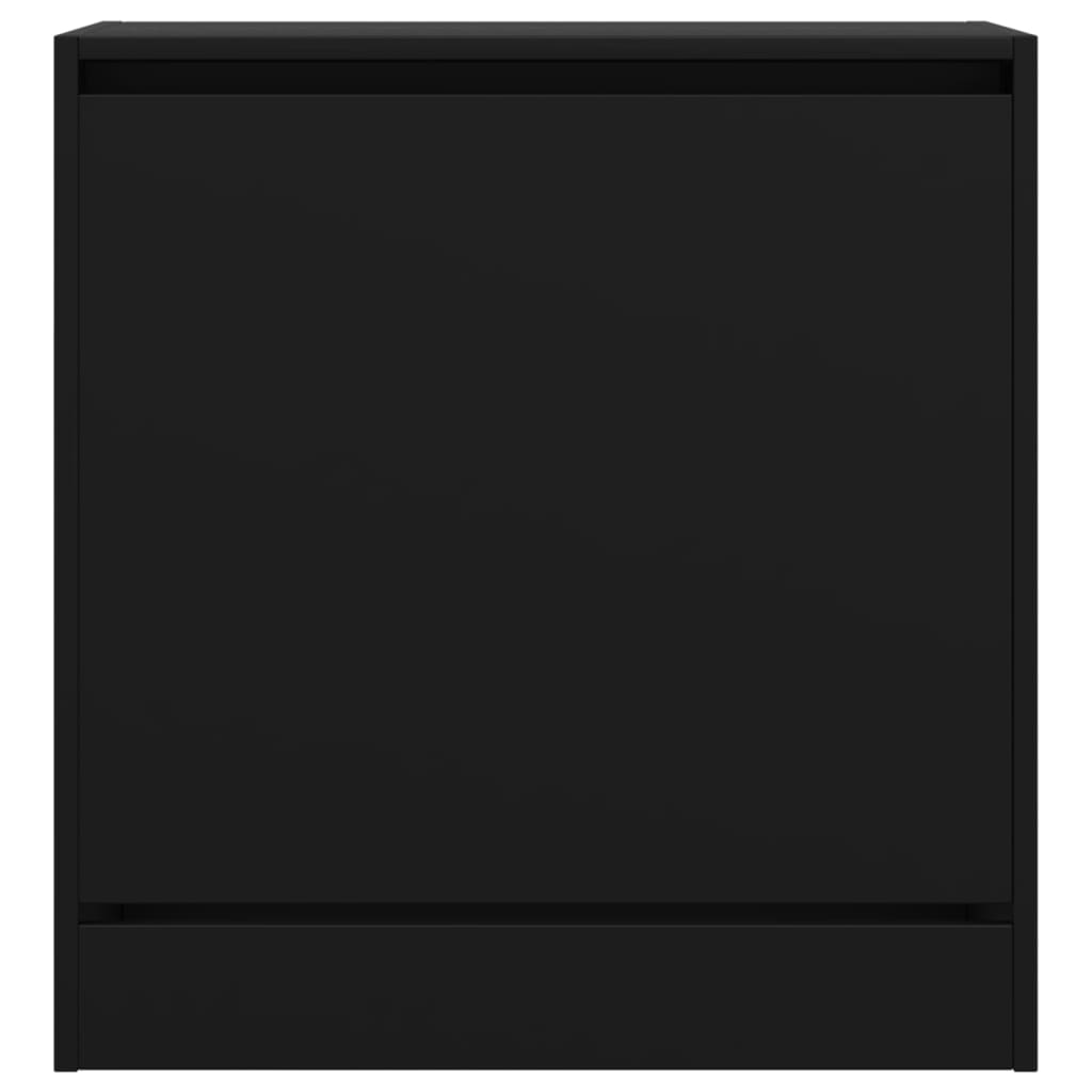 Schoenenkast 60X34X63,5 Cm Bewerkt Hout Zwart 60 x 34 x 63.5 cm