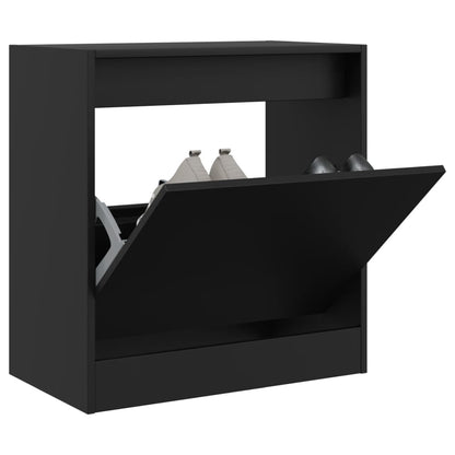 Schoenenkast 60X34X63,5 Cm Bewerkt Hout Zwart 60 x 34 x 63.5 cm