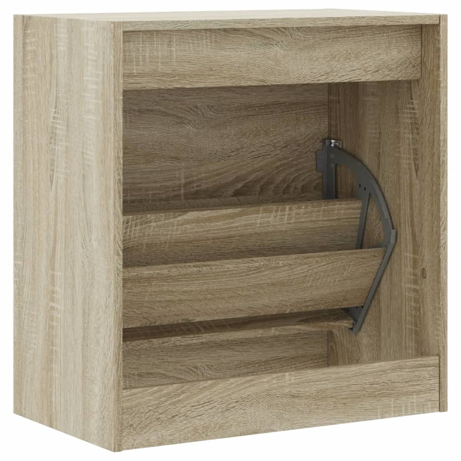 Schoenenkast 60X34X63,5 Cm Bewerkt Hout Kleurig Sonoma Eiken 60 x 34 x 63.5 cm