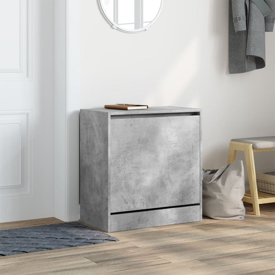 Schoenenkast 60X34X63,5 Cm Bewerkt Hout Betongrijs 60 x 34 x 63.5 cm