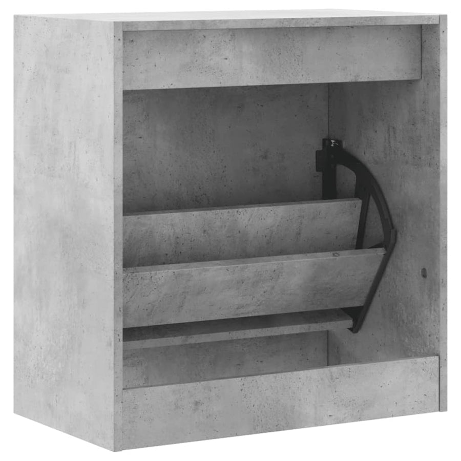 Schoenenkast 60X34X63,5 Cm Bewerkt Hout Betongrijs 60 x 34 x 63.5 cm