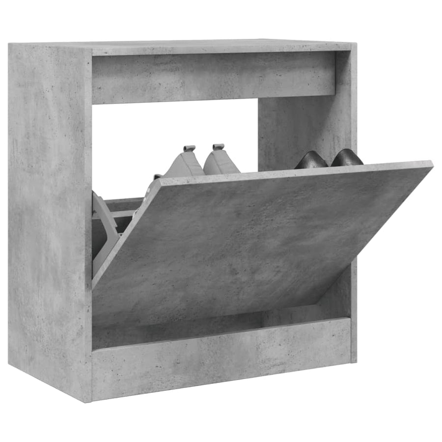 Schoenenkast 60X34X63,5 Cm Bewerkt Hout Betongrijs 60 x 34 x 63.5 cm