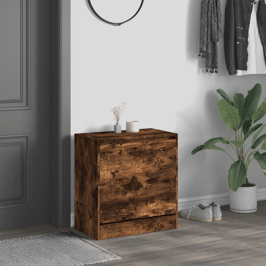 Schoenenkast 60X34X63,5 Cm Bewerkt Hout Kleurig Gerookt Eiken 60 x 34 x 63.5 cm