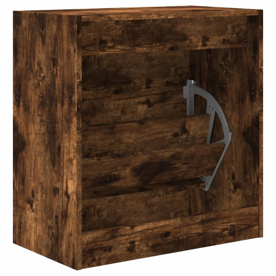 Schoenenkast 60X34X63,5 Cm Bewerkt Hout Kleurig Gerookt Eiken 60 x 34 x 63.5 cm