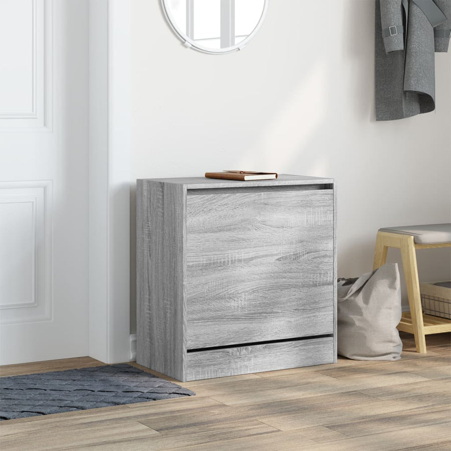 Schoenenkast 60X34X63,5 Cm Bewerkt Hout Eikenkleur Grijs Sonoma 60 x 34 x 63.5 cm