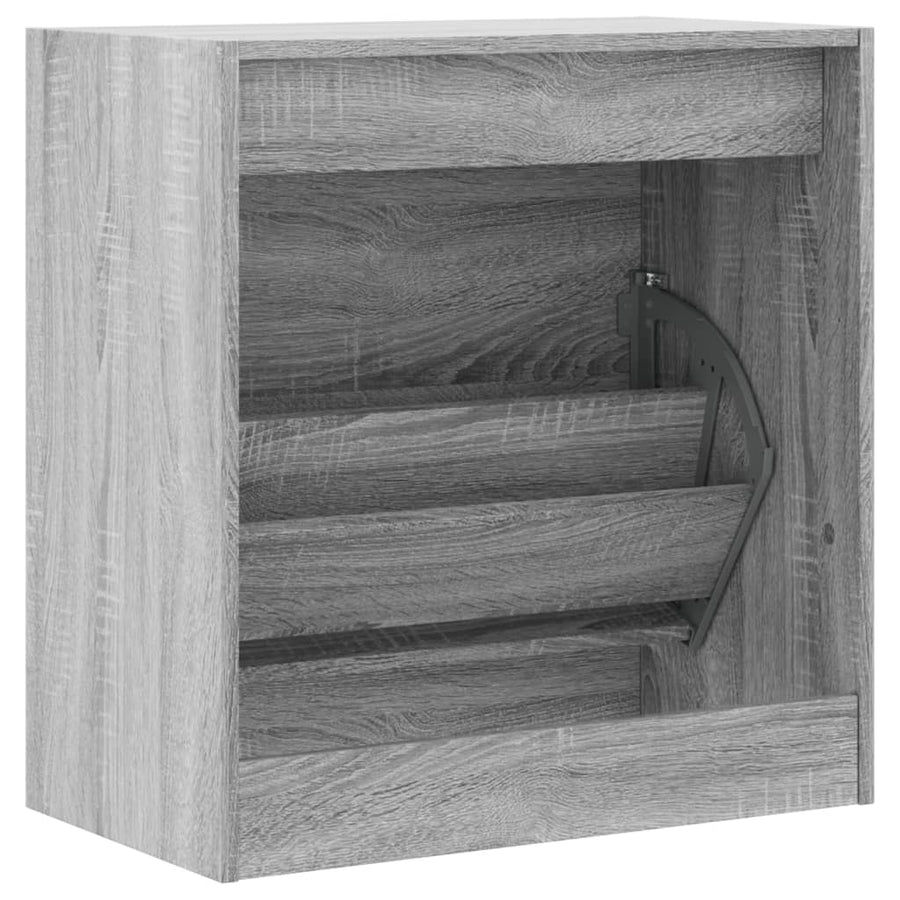 Schoenenkast 60X34X63,5 Cm Bewerkt Hout Eikenkleur Grijs Sonoma 60 x 34 x 63.5 cm
