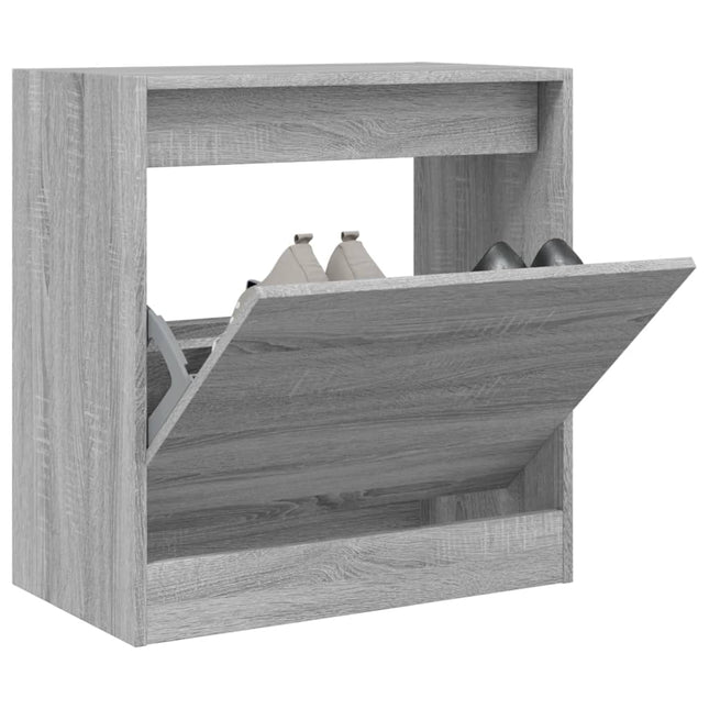 Schoenenkast 60X34X63,5 Cm Bewerkt Hout Eikenkleur Grijs Sonoma 60 x 34 x 63.5 cm