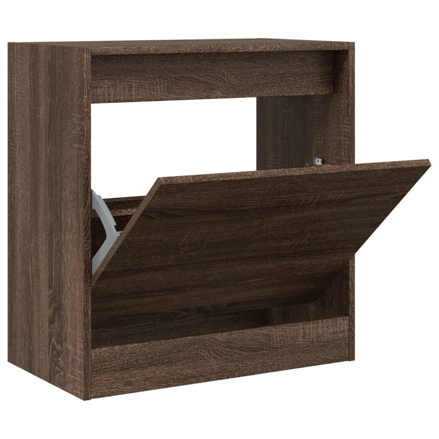 Schoenenkast 60X34X63,5 Cm Bewerkt Hout Bruineikenkleurig Bruin Eikenkleur 60 x 34 x 63.5 cm