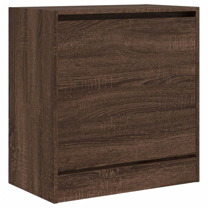 Schoenenkast 60X34X63,5 Cm Bewerkt Hout Bruineikenkleurig Bruin Eikenkleur 60 x 34 x 63.5 cm